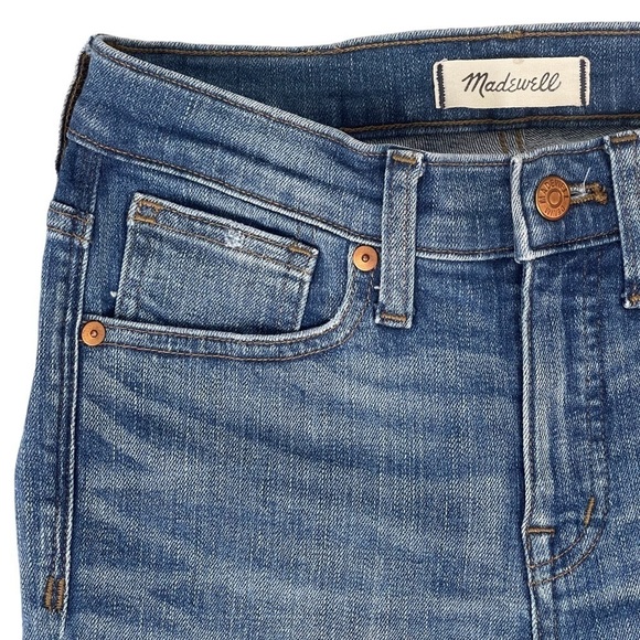 Madewell Jeans Womens 25 9" High Rise Skinny Crop Raw Hem Stretch Denim Casual - Picture 3 of 10